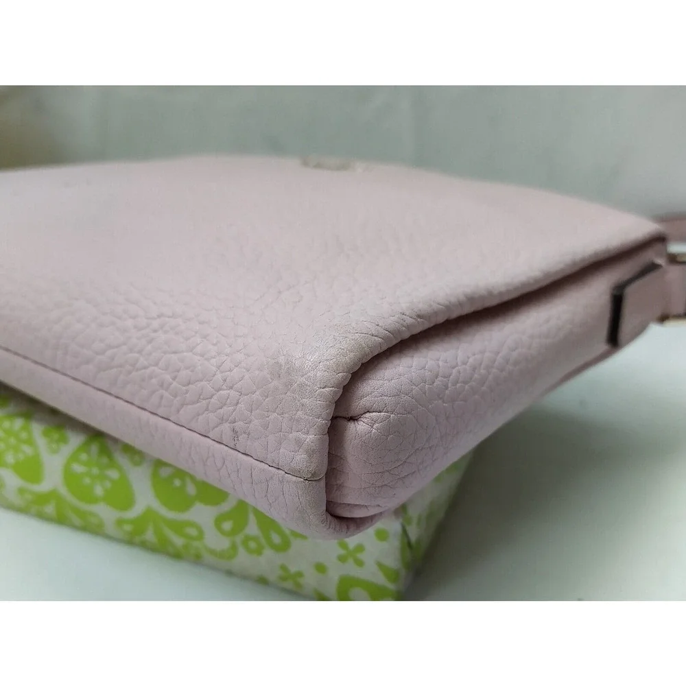 Kate Spade New York Pink Pebbled Leather Double Zipper Closure Crossbody Bag